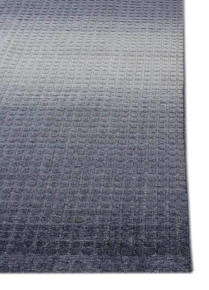 jean grey and black wool hand loom Rug - Corner jean grey and black wool hand loom Rug - Corner