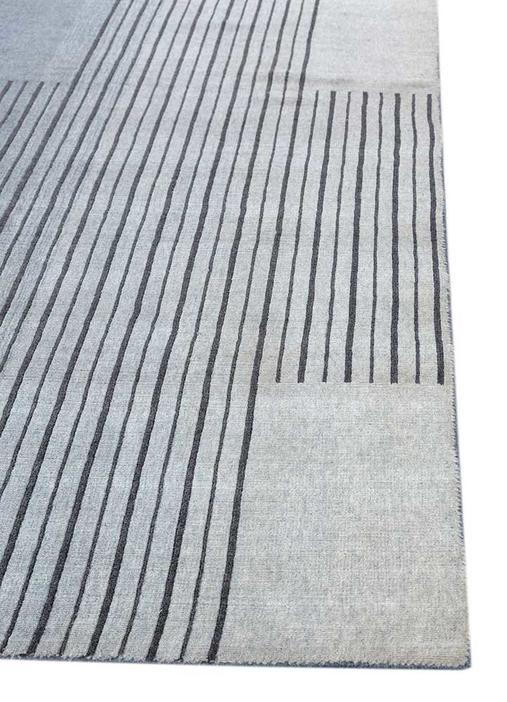 jean grey and black wool hand loom Rug - Corner jean grey and black wool hand loom Rug - Corner