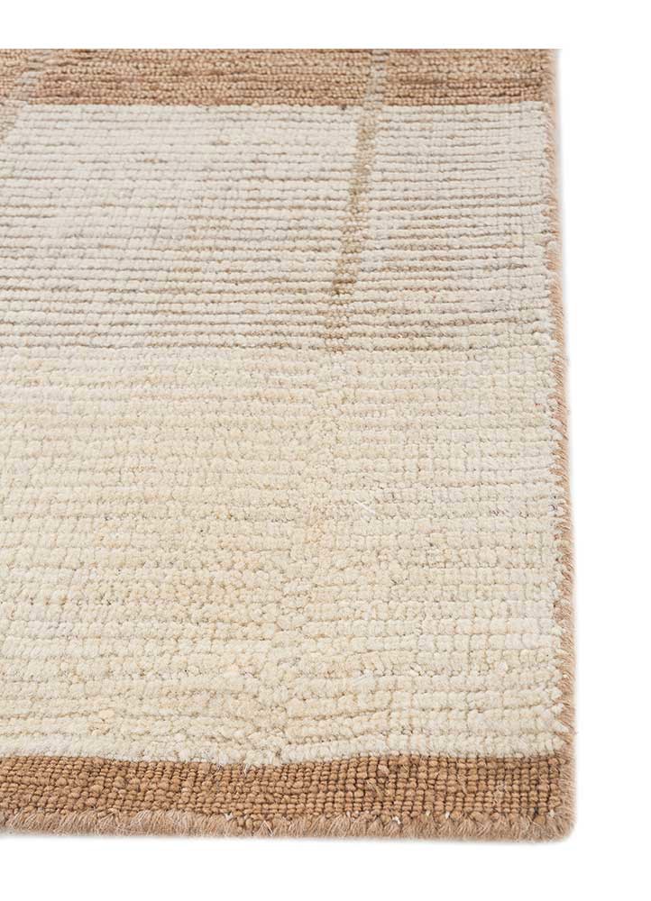 saga beige and brown wool hand loom Rug - Corner saga beige and brown wool hand loom Rug - Corner