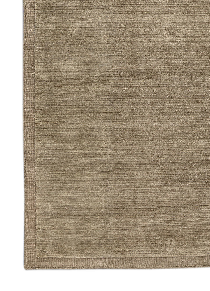 basis beige and brown wool hand loom Rug - Corner