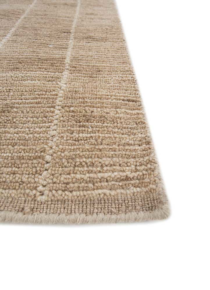 saga beige and brown wool hand loom Rug - Corner saga beige and brown wool hand loom Rug - Corner