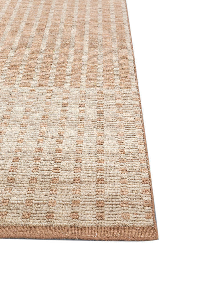 saga beige and brown wool hand loom Rug - Corner saga beige and brown wool hand loom Rug - Corner