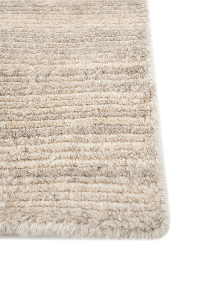 saga beige and brown wool hand loom Rug - Corner saga beige and brown wool hand loom Rug - Corner