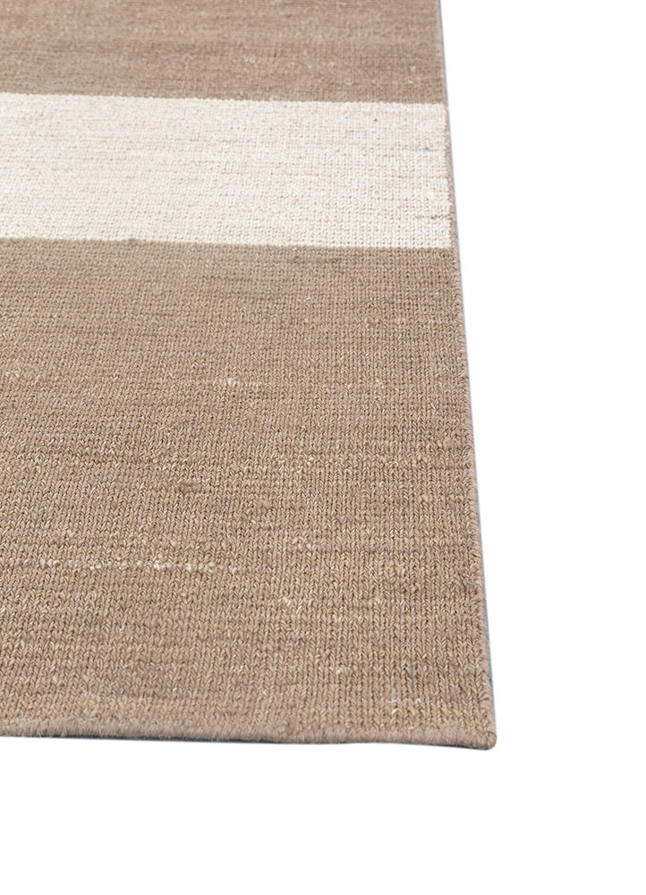saga beige and brown wool hand loom Rug - Corner saga beige and brown wool hand loom Rug - Corner