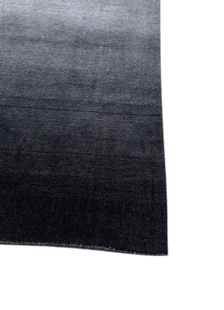 jean grey and black wool hand loom Rug - Corner jean grey and black wool hand loom Rug - Corner