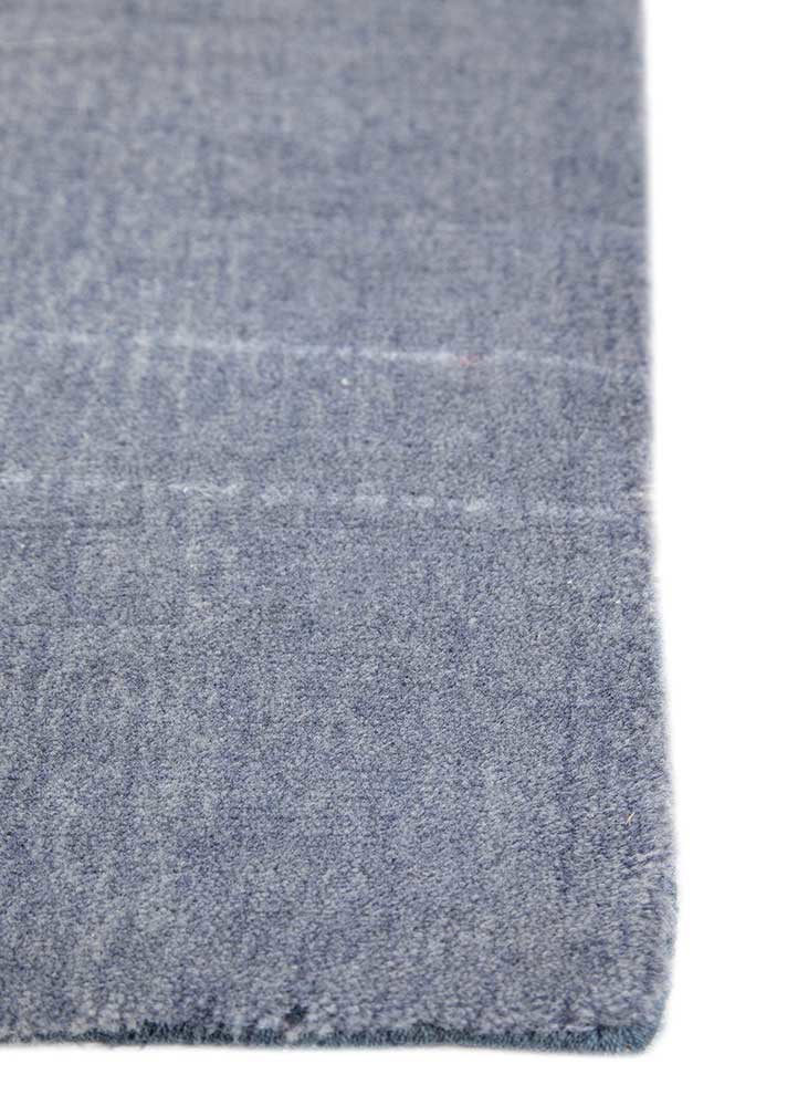 jean grey and black wool hand loom Rug - Corner