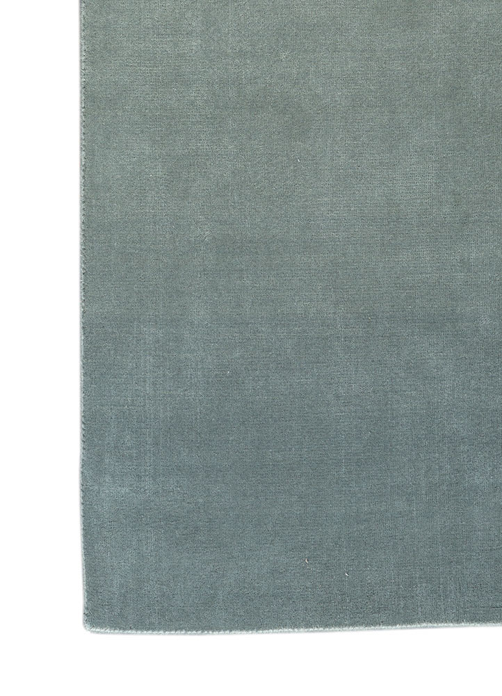 jean blue wool hand loom Rug - Corner jean blue wool hand loom Rug - Corner