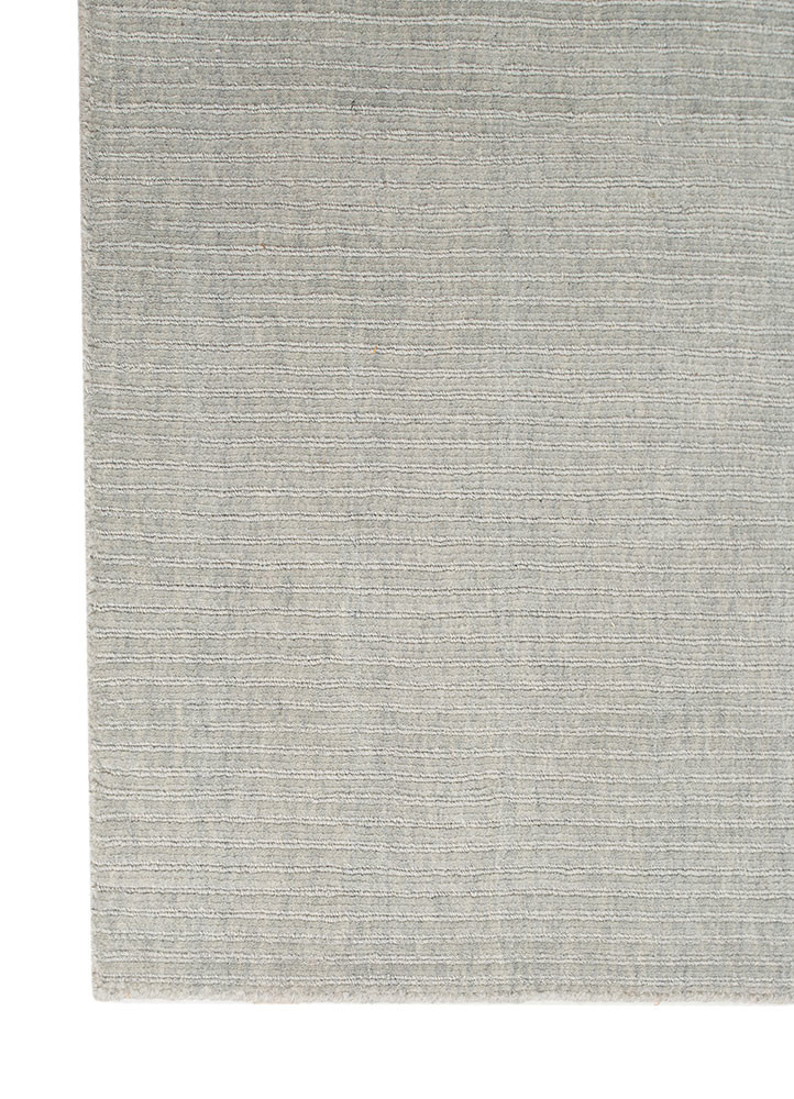 aprezo blue wool hand loom Rug - Corner