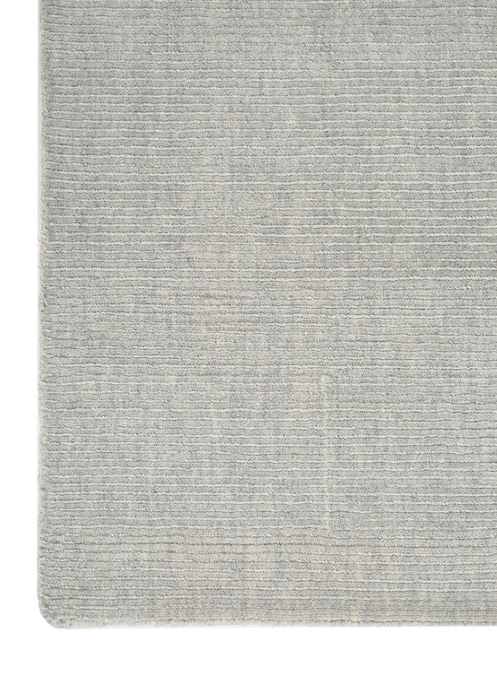aprezo blue wool hand loom Rug - Corner