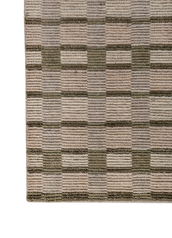 aprezo beige and brown wool hand loom Rug - Corner aprezo beige and brown wool hand loom Rug - Corner