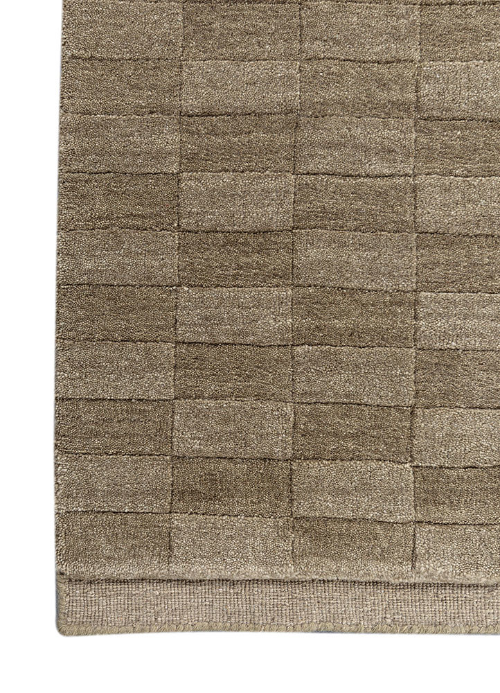 aprezo beige and brown wool hand loom Rug - Corner aprezo beige and brown wool hand loom Rug - Corner