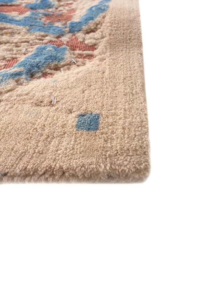 basis red and orange wool hand loom Rug - Corner basis red and orange wool hand loom Rug - Corner