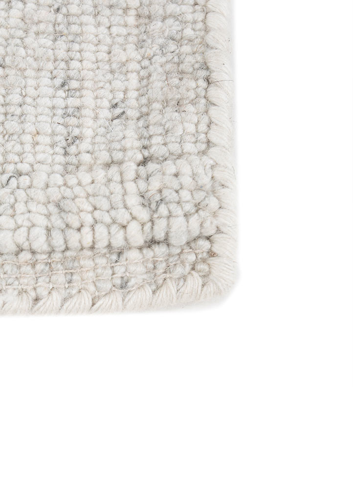 saga blue wool hand loom Rug - Corner