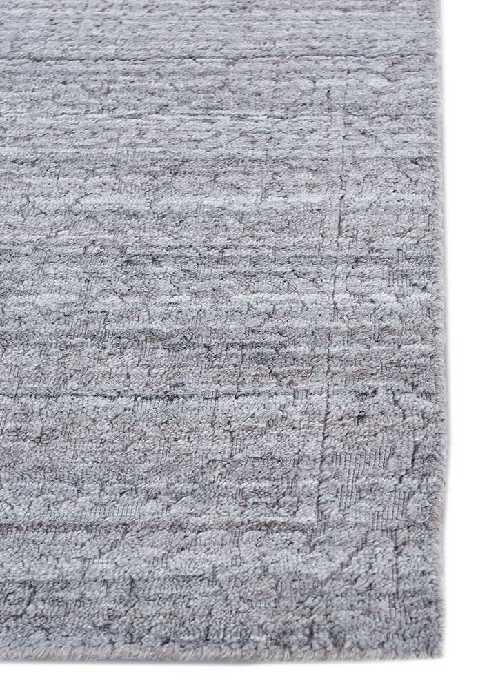 saga grey and black wool and viscose hand loom Rug - Corner saga grey and black wool and viscose hand loom Rug - Corner