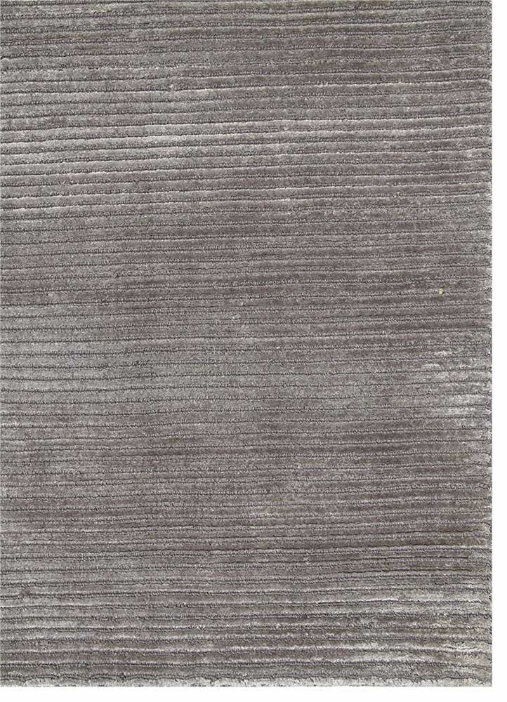 basis grey and black wool and viscose hand loom Rug - Corner