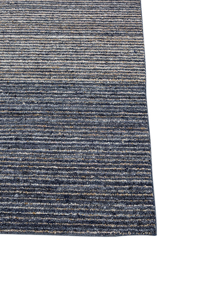 saga grey and black wool and viscose hand loom Rug - Corner saga grey and black wool and viscose hand loom Rug - Corner