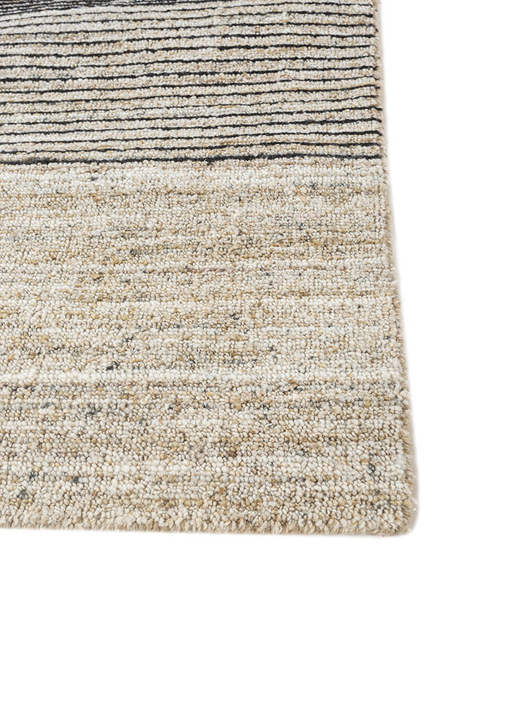 saga blue wool and viscose hand loom Rug - Corner