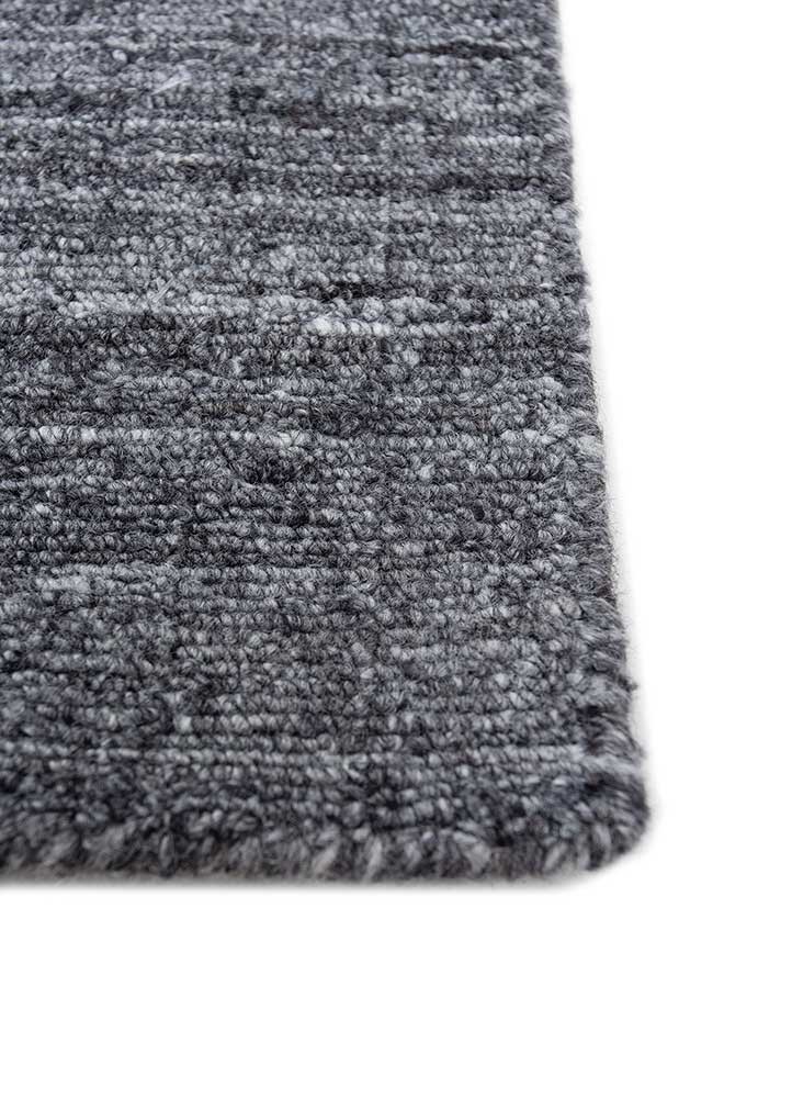 saga blue wool and viscose hand loom Rug - Corner