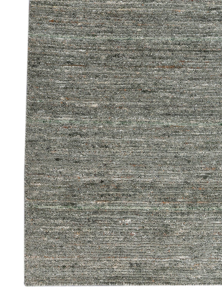 basis blue wool and viscose hand loom Rug - Corner