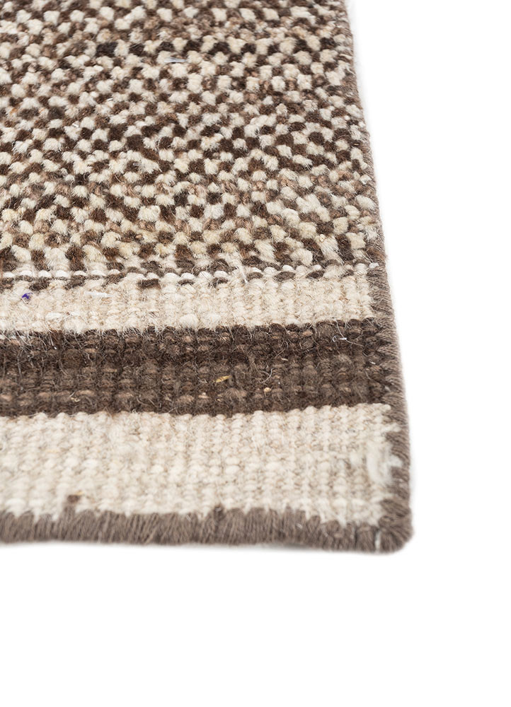 manifest beige and brown afghan wool hand knotted Rug - Corner