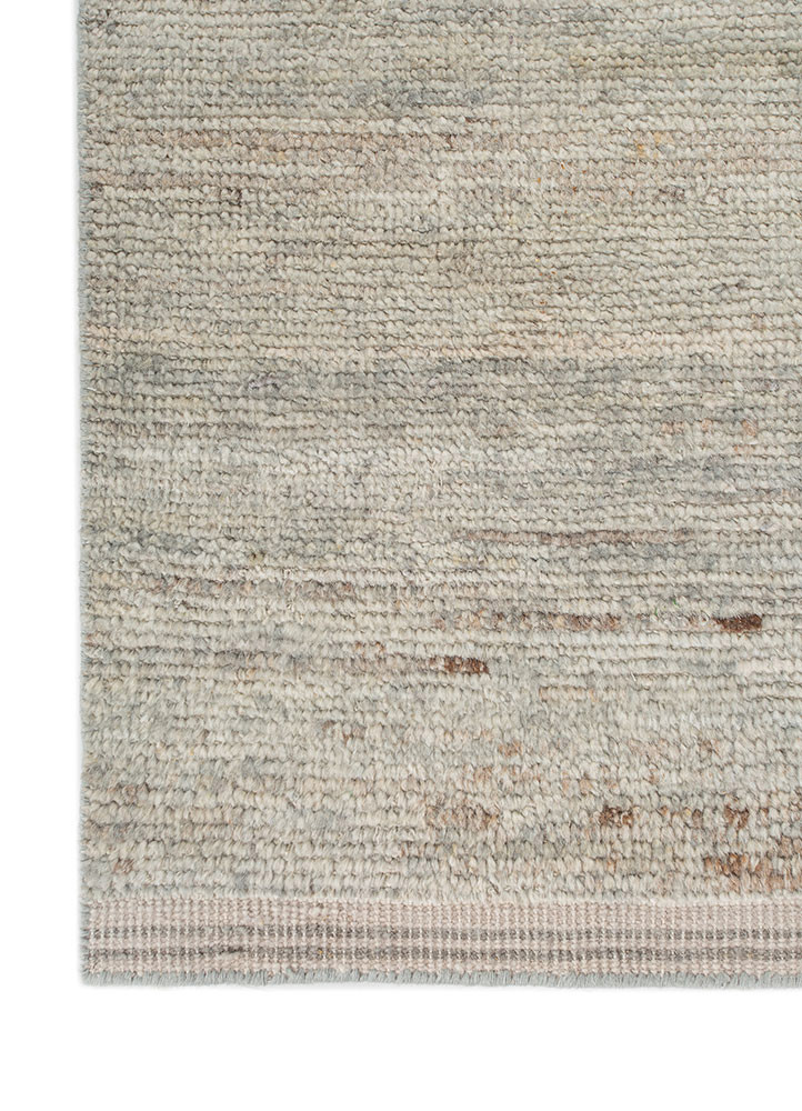 blythe blue wool hand knotted Rug - Corner