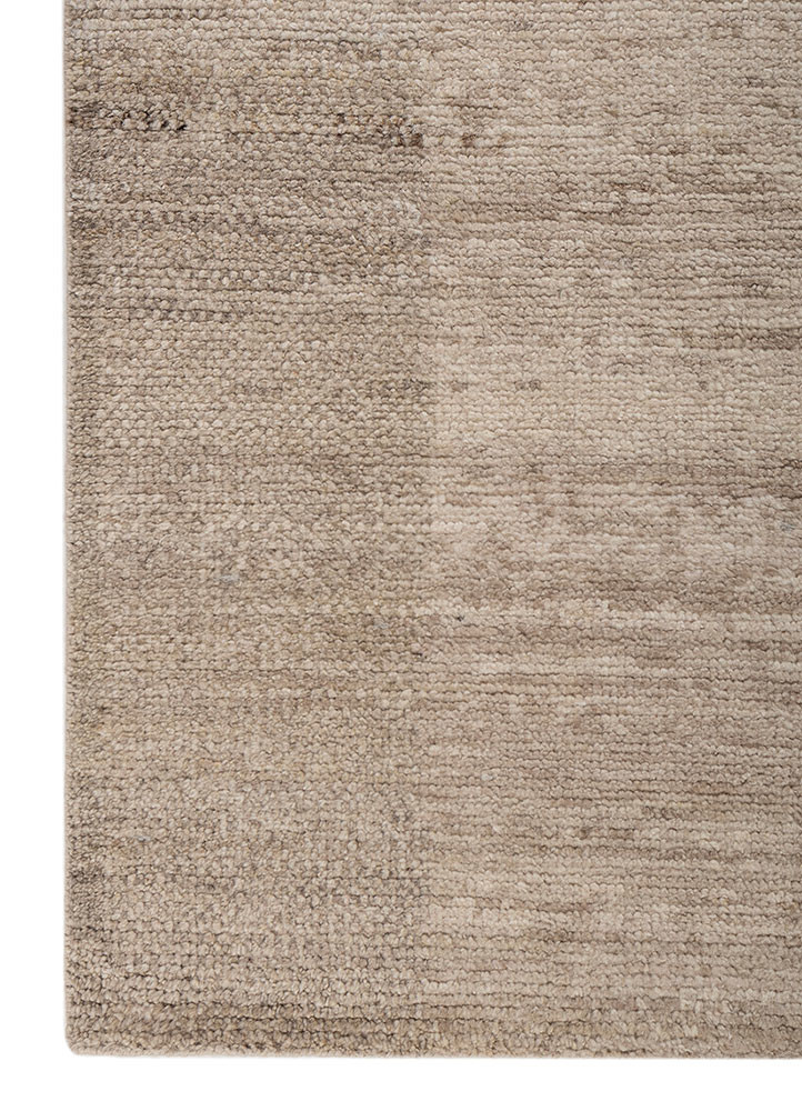 blythe ivory wool hand knotted Rug - Corner