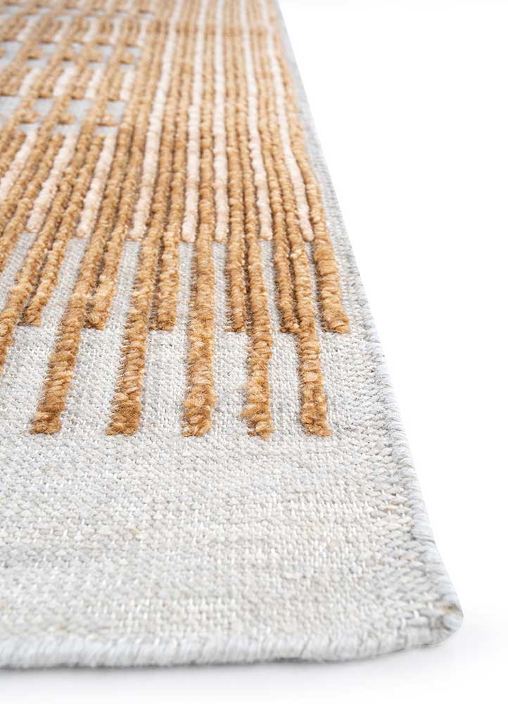manifest beige and brown wool hand knotted Rug - Corner