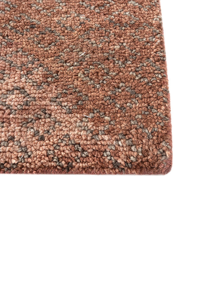 savana red and orange wool hand knotted Rug - Corner savana red and orange wool hand knotted Rug - Corner