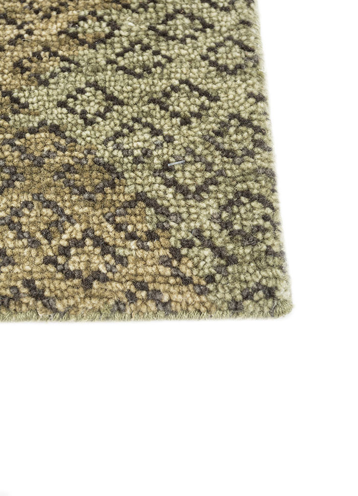 savana green wool hand knotted Rug - Corner savana green wool hand knotted Rug - Corner