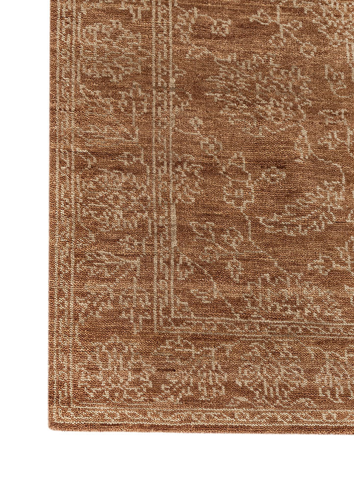 aprezo red and orange wool hand knotted Rug - Corner aprezo red and orange wool hand knotted Rug - Corner