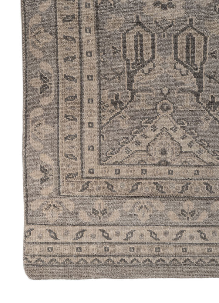thyme blue wool hand knotted Rug - Corner thyme blue wool hand knotted Rug - Corner