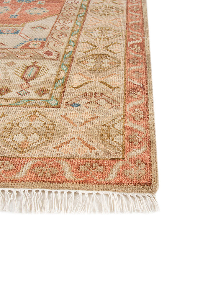 savana ivory wool hand knotted Rug - Corner
