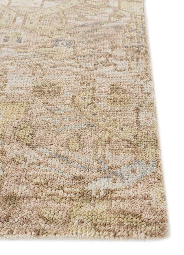 viscaya beige and brown wool hand knotted Rug - Corner