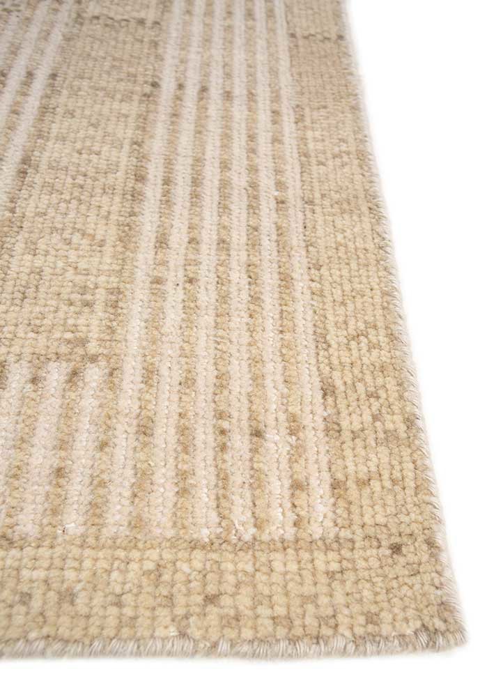 thyme ivory wool hand knotted Rug - Corner
