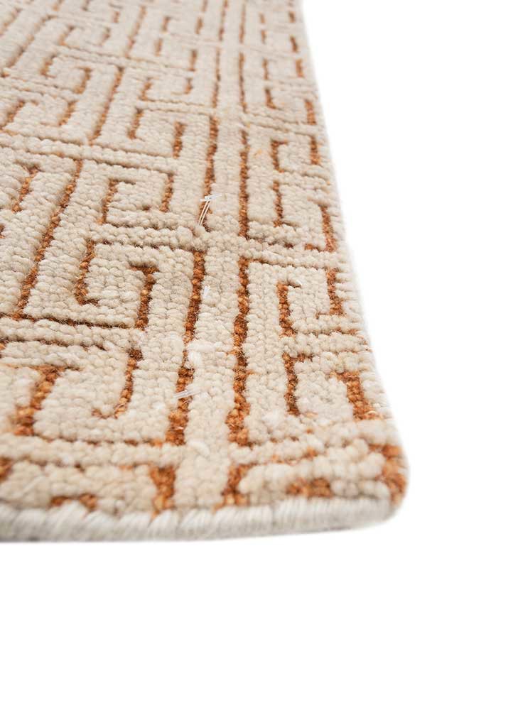 thyme ivory wool hand knotted Rug - Corner