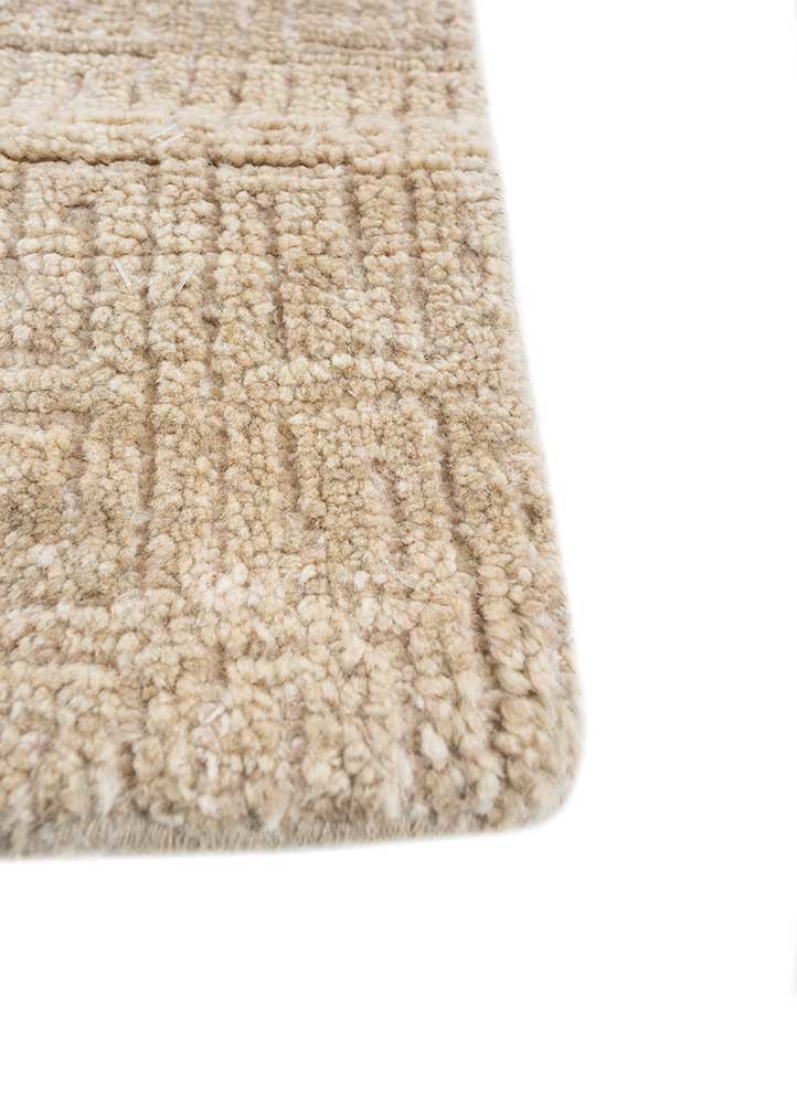 thyme grey and black wool hand knotted Rug - Corner