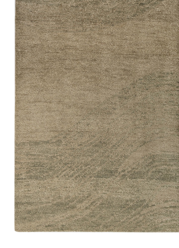 uvenuti green wool hand knotted Rug - Corner