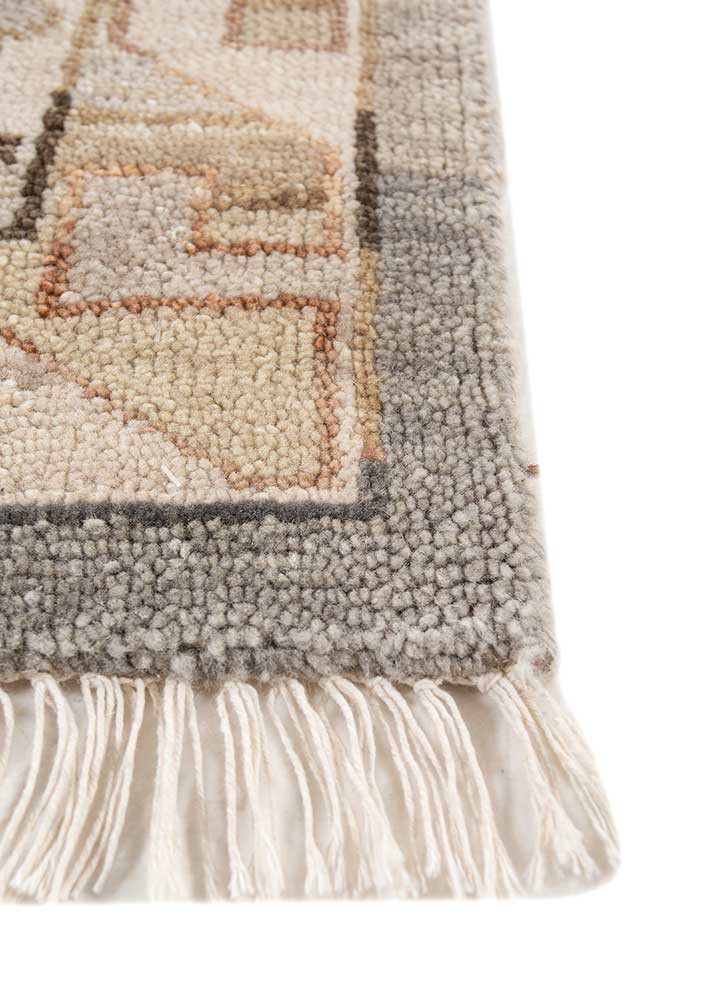 thyme blue wool hand knotted Rug - Corner