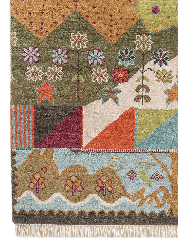 weaver art reserve beige and brown wool hand knotted Rug - Corner weaver art reserve beige and brown wool hand knotted Rug - Corner