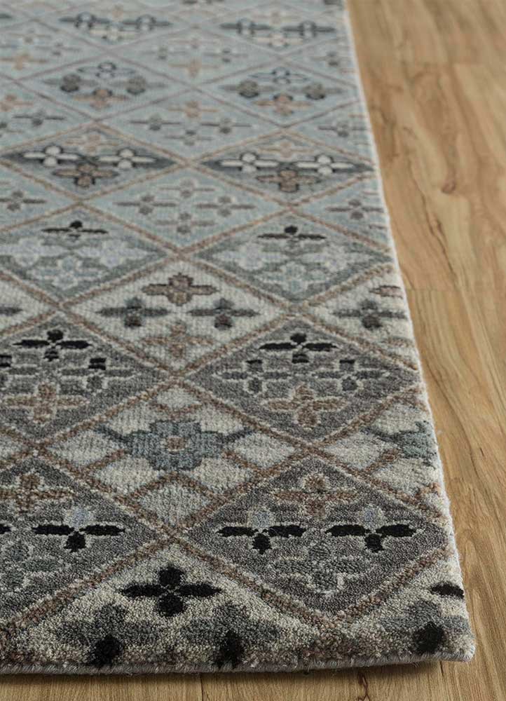 manchaha grey and black wool and bamboo silk hand knotted Rug - Corner manchaha grey and black wool and bamboo silk hand knotted Rug - Corner