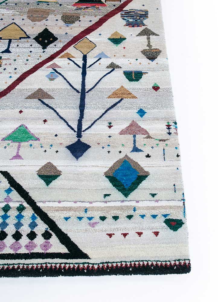 freedom manchaha grey and black wool hand knotted Rug - Corner freedom manchaha grey and black wool hand knotted Rug - Corner