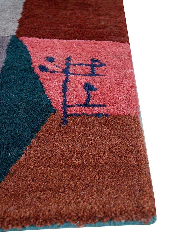 acar multi wool and viscose hand tufted Rug - Corner