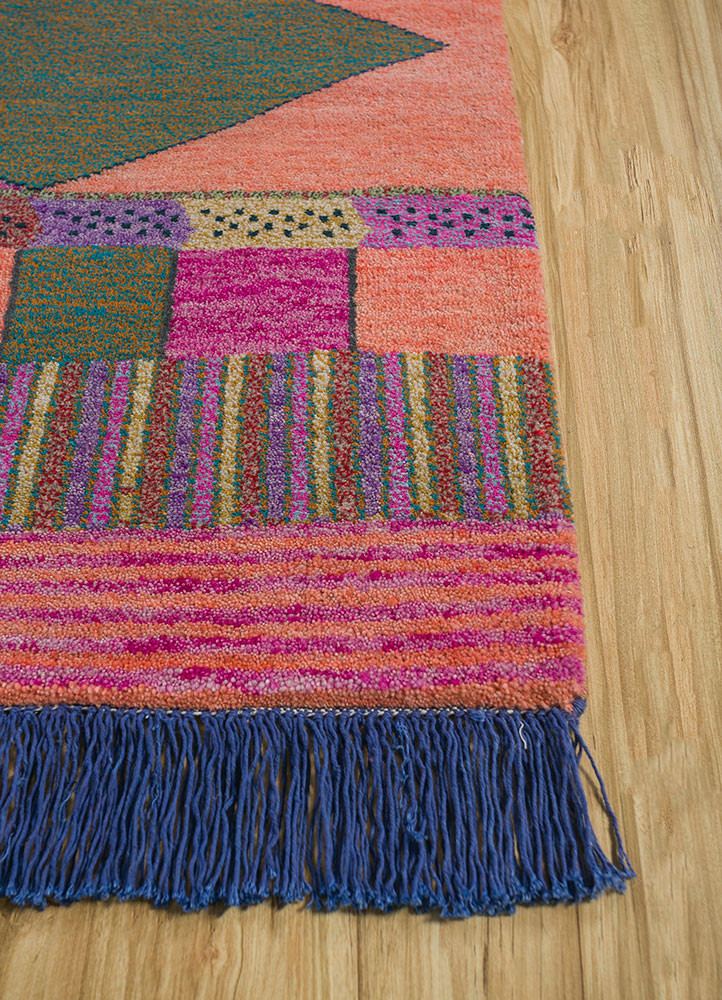 manchaha blue wool and bamboo silk hand knotted Rug - Corner manchaha blue wool and bamboo silk hand knotted Rug - Corner