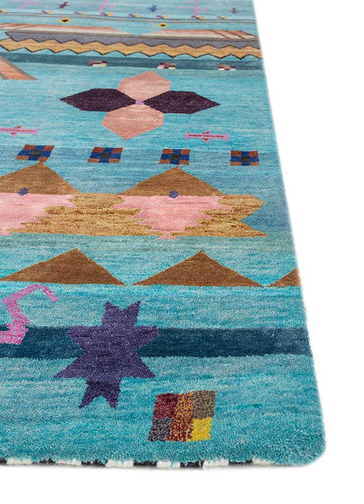 Freedom Manchaha Blue Hand Knotted Wool and Bamboo Silk RugsLes1641