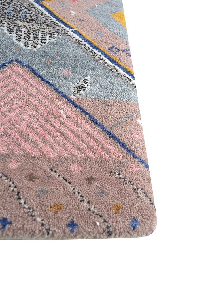 manchaha pink and purple wool and bamboo silk hand knotted Rug - Corner manchaha pink and purple wool and bamboo silk hand knotted Rug - Corner