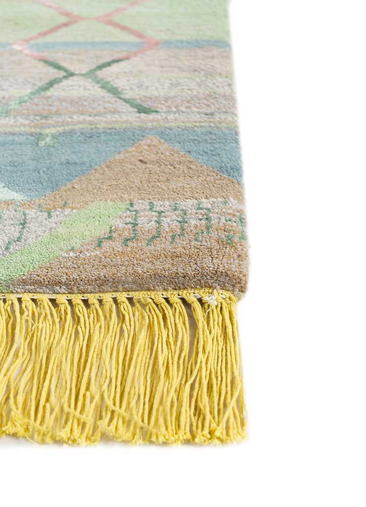 manchaha blue wool and bamboo silk hand knotted Rug - Corner