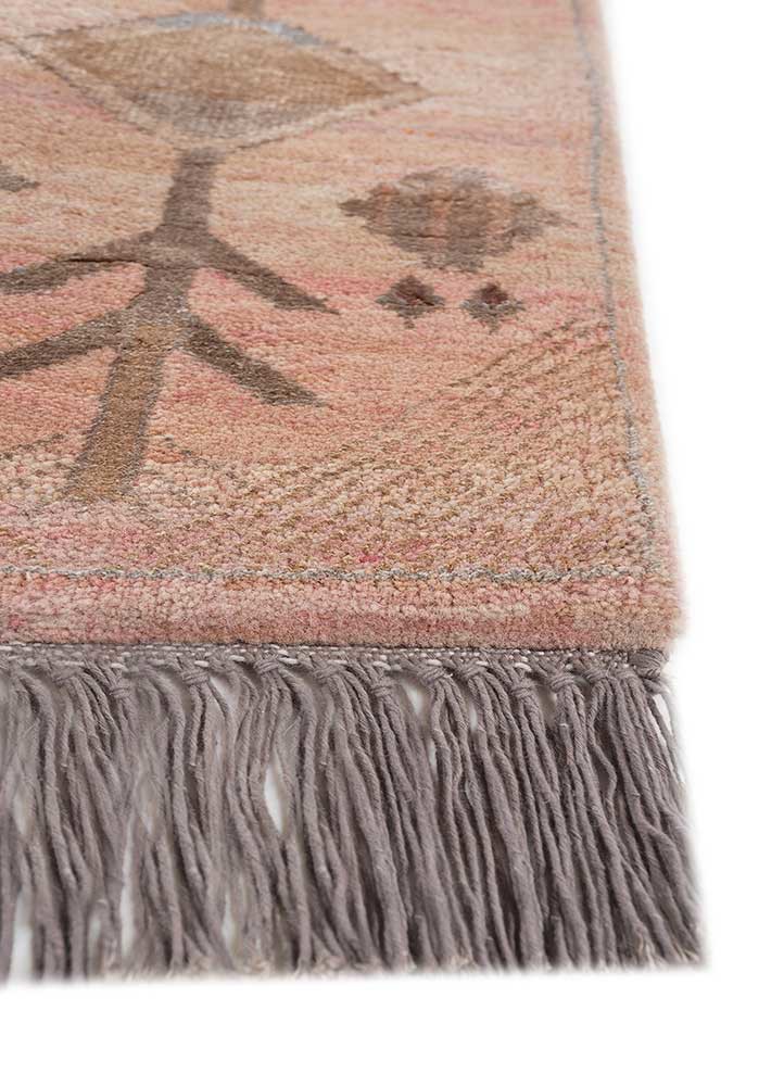 manchaha red and orange wool and bamboo silk hand knotted Rug - Corner manchaha red and orange wool and bamboo silk hand knotted Rug - Corner