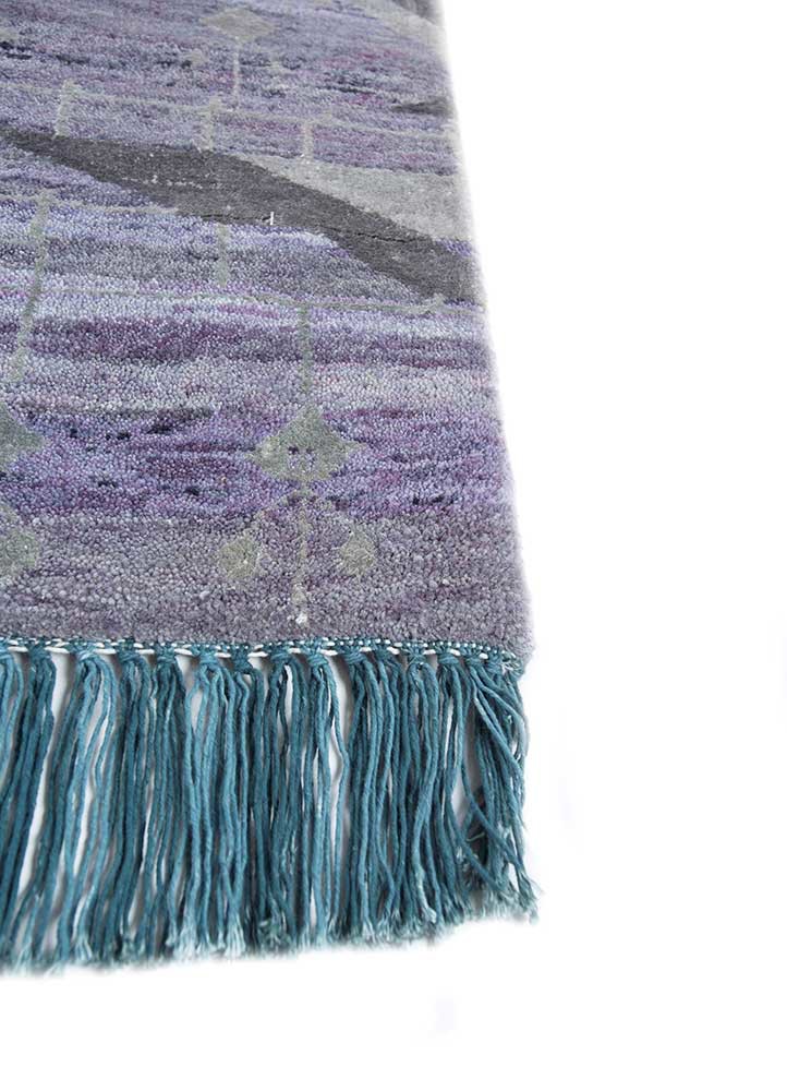 manchaha pink and purple wool and bamboo silk hand knotted Rug - Corner manchaha pink and purple wool and bamboo silk hand knotted Rug - Corner