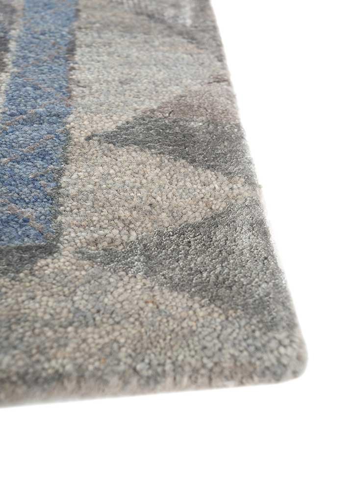 manchaha blue wool and bamboo silk hand knotted Rug - Corner manchaha blue wool and bamboo silk hand knotted Rug - Corner