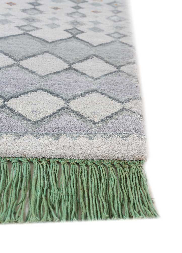manchaha blue wool and bamboo silk hand knotted Rug - Corner manchaha blue wool and bamboo silk hand knotted Rug - Corner